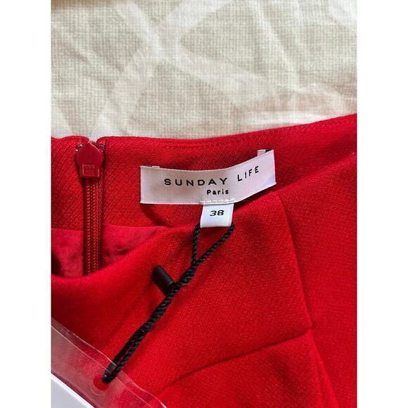 Sunday life Paris Tania red wool blend shorts women’s 38 (small) - Picture 5 of 12